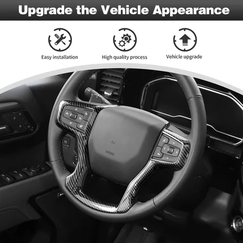 Miniatura 3 de CheroCar Fundas para volante, accesorios interiores para Chevrolet Suburban 2020-2023, para Chevrolet Tahoe 2021-2023, para Chevrolet Silverodo
