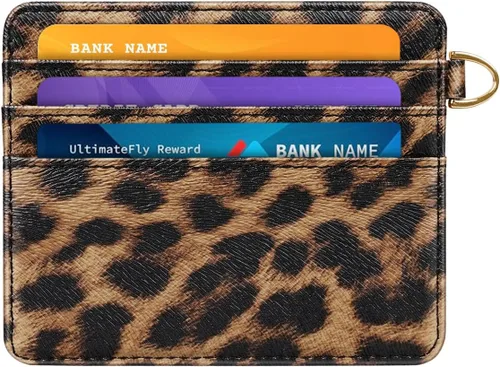 Miniatura 39 de Bolsillo frontal minimalista delgado con bloqueo RFID para tarjetas de crédito, cartera pequeña, bonita funda para tarjetas para mujeres, beige