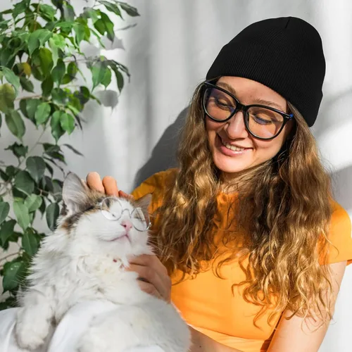 Miniatura 66 de American Trends Gorro para hombre y mujer, gorro de punto suave y lindo con diseño de calavera