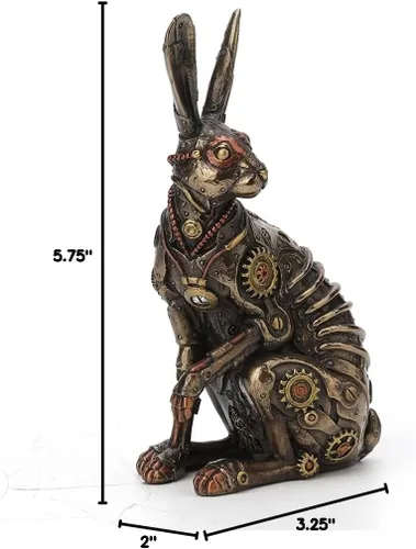 Miniatura 7 de Veronese Design Estatua de bronce con acabado de conejo estilo steampunk