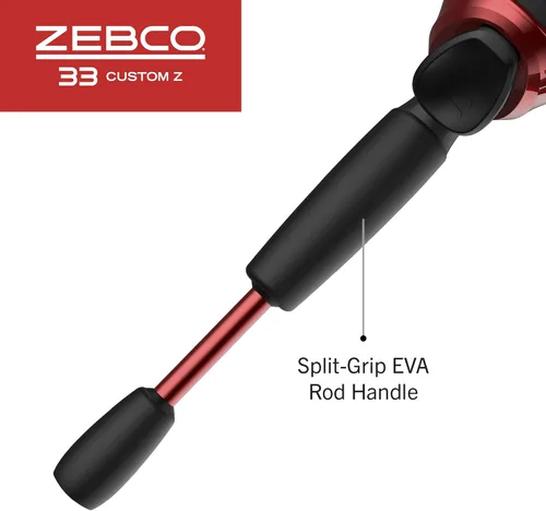 Miniatura 6 de Zebco 33 Custom Z Spincast Reel y caña de pescar de 2 piezas, caña de fibra de vidrio de 6 pies con mango de EVA de agarre dividido, carrete
