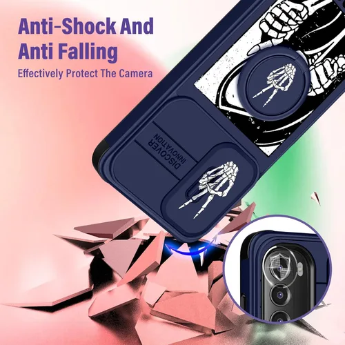 Miniatura 3 de Funermei Funda para Moto G Stylus 5G 2022, funda para teléfono con diseño de calavera de esqueleto para mujeres y niñas, diseño gótico, Como