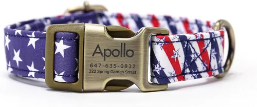 Miniatura 27 de Collar de perro personalizado con nombre y número de teléfono grabado, collar ajustable personalizado para cachorros, collar de algodón orgánico
