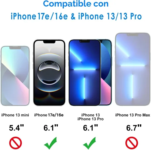 Miniatura 3 de JETech Protector de pantalla compatible con iPhone 13 y iPhone 13 Pro de 6.1 pulgadas, película de vidrio templado, paquete de 3