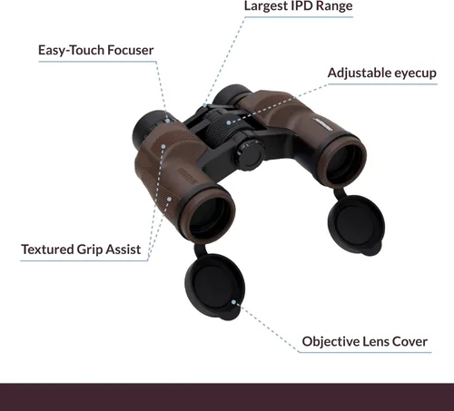 Miniatura 3 de Oberwerk Binocular Explore 6.5x32 - Binculares profesionales para adultos y niños/observación de aves, caza, impermeable, astronomía, espaciamiento
