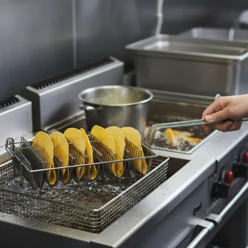Miniatura 2 de TrueCraftware - Cesta de tacos de 8 ranuras de grado comercial con capacidad para 8 conchas freidoras- Cesta para tacos con asa de agarre, cesta