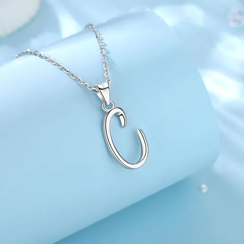 Miniatura 2 de EUDORA Collares de plata esterlina con inicial para mujer, regalos clásicos de 26 letras sin cuello para niñas, hermana, madre hija, cadena de 18