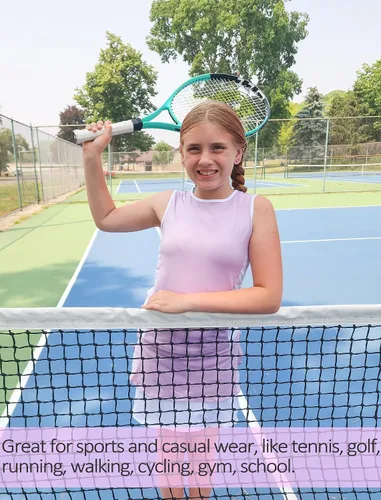 Miniatura 5 de Traje de golf y tenis para niños y niñas, vestido sin mangas, camiseta sin mangas, pantalones deportivos, con bolsillos cortos, 3-12 años