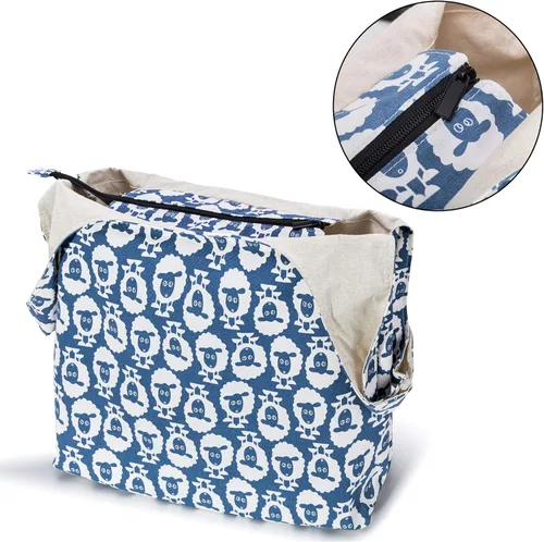 Miniatura 2 de YARWO Bolsa de hilo de tejer, bolsa de mano para agujas de tejer, hilos y proyectos sin finshell, regalos de Navidad y nuevos comienzos para Oveja