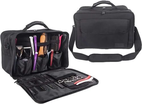 Bolsa de herramientas de peluquería para peluquería de gran capacidad, equipo de pelo de poliéster, organizador de hombro, kit de aseo para