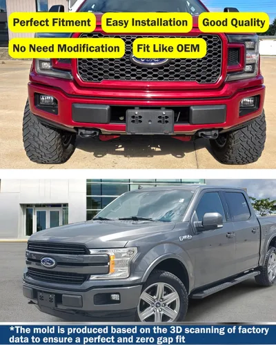 Miniatura 4 de Marco de matrícula delantero para Ford F150 2018 2019 2020 sin taladro, soporte de montaje para parachoques delantero, accesorios F-150