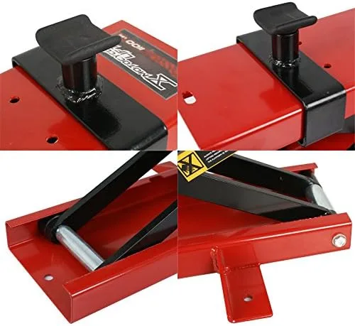 Miniatura 6 de Gato elevador para motocicleta, 1100 libras, gato elevador de tijera, ATV, motocicleta, motocross, scooter, manivela, soporte para bicicletas