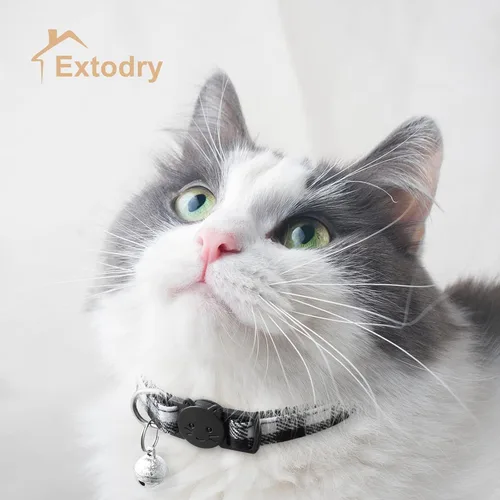 Miniatura 5 de Paquete de 6 collares clásicos a cuadros para gatos con campanas, collar de gatito separable y ajustable de 6 a 9 pulgadas, lindo collar de gatito