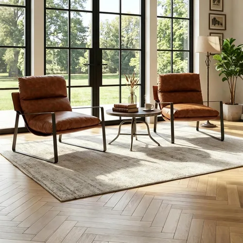 Miniatura 18 de Ya-Home Silla de Acento Mid-Century, Silla Lateral Cómoda con Reposabrazos de Tela Chenille, Silla de Ocio Tapizada con Marco de Metal Negro
