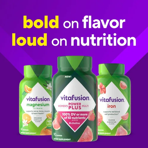 Miniatura 8 de Vitafusion Power Plus Gomitas Multivitamínicas para Mujeres, 100% del Valor Diario o Más de 10 Nutrientes, Ayuda a Apoyar los Nervios