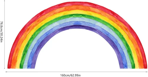 Miniatura 5 de Calcomanías de arco iris para pared, calcomanías de pared de Escandinavia, removibles, despegar y pegar, sala de estar, dormitorio de niñas, jardín