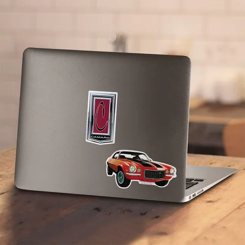 Miniatura 5 de Chevy Camaro Vintage Car Logo GM, T Shirt & Pegatinas Naranja