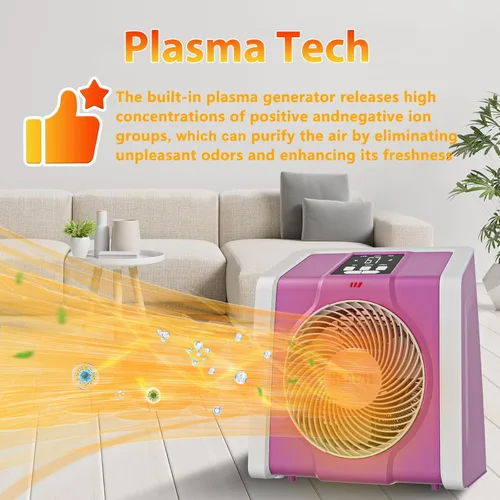 Miniatura 6 de HEATIT Calentador de espacio con control remoto para interiores, pantalla digital con termostato, que contiene plasma y ozono, temporizador de 1-12
