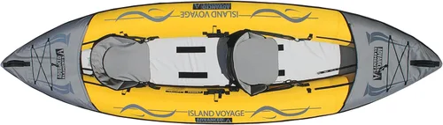 Miniatura 2 de Advanced Elements - Kayak inflable Island Voyage 2 - Kayak convertible recreativo - para 1 o 2 personas - 11 pies - Amarillo