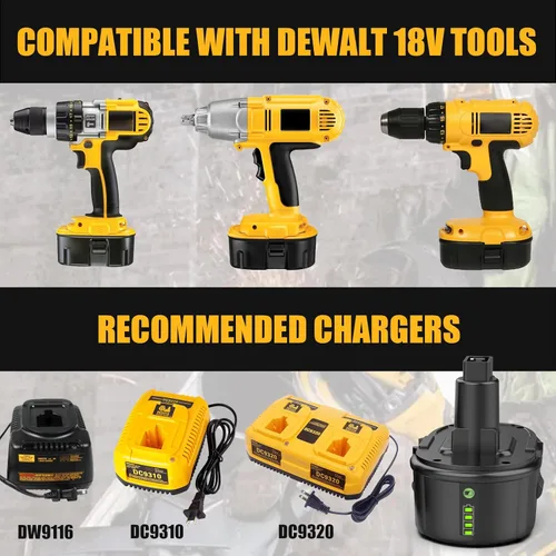 Miniatura 4 de ANTRobut Paquete de 2 baterías de litio de 6.5 Ah 18 V de repuesto para batería Dewalt de 18 V DC9099 DW9096 DW9098 DW9099 DW9095 DC9096