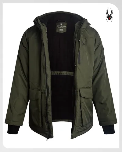 Miniatura 5 de Spyder Abrigos de Invierno para Hombres - Chaqueta de Forro Polar Parka Abrigo de Plumón de Invierno Resistente al Viento Impermeable Chaquetas