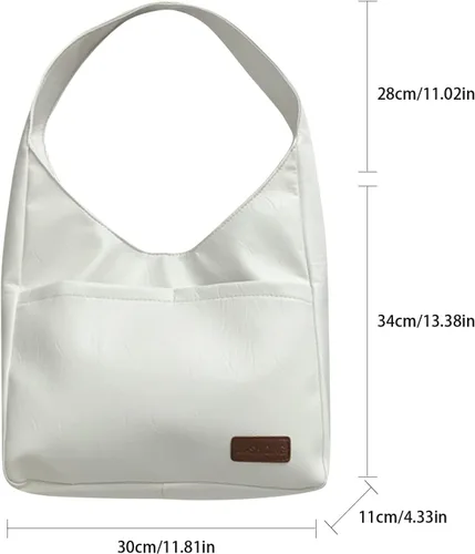 Miniatura 7 de Bolso de hombro para mujer de cuero suave de moda casual multifuncional con múltiples compartimentos