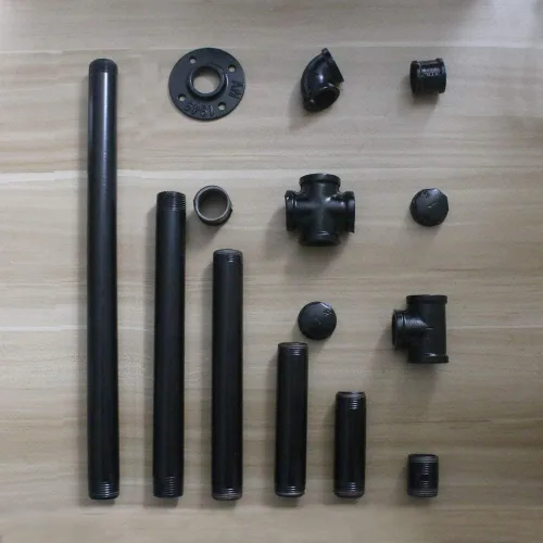 Miniatura 4 de GeilSpace Tubo de metal negro precortado de 1 x 28 pulgadas, acero industrial que se adapta a tubos y accesorios roscados negros estándar de una