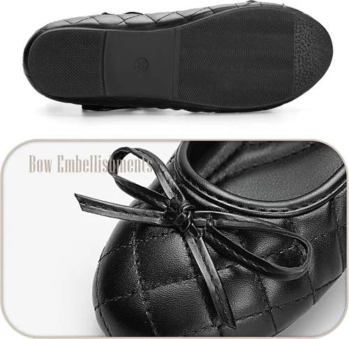 Miniatura 4 de Zapatos planos para niñas elegantes zapatos de vestir Mary Jane de cuero sintético para niños grandes y pequeños, perfectos para fiestas, bodas