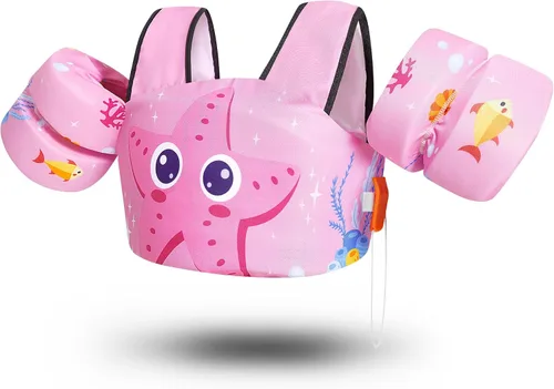 Miniatura 9 de Chaleco de natación para niños pequeños, chaleco salvavidas de 30 a 50 libras, chaleco salvavidas aprobado por la Guardia Costera de Estados Unidos