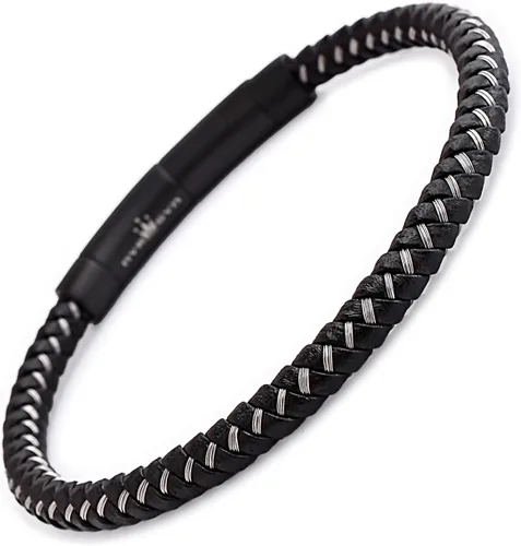 Pulseras de cuero vintage para hombre, estilo minimalista masculino, colección de joyas resistentes con cierre de extensión para ajustar el tamaño,