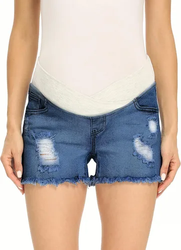 Miniatura 2 de V VOCNI Pantalones cortos de mezclilla para mujer