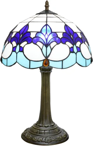Miniatura 17 de Tiffany - Lámpara de mesa con vitrales de 12 pulgadas, hoja de uva verde, estilo Tiffany, lámpara vintage Nouveau para dormitorio, sala de estar