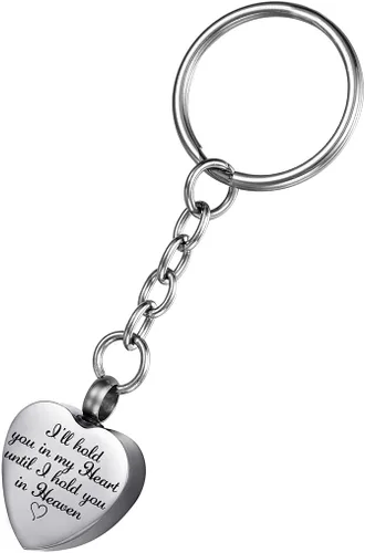 Miniatura 38 de Llavero de urna de recuerdo conmemorativo de joyería de cremación de acero inoxidable para cenizas, Acero inoxidable