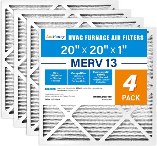 Miniatura 10 de LotFancy Filtro de aire MERV 8 de 20 x 20 x 1, paquete de 6 unidades, tamaño real: 19.75 x 19.75 x 0.75 pulgadas, horno plisado electrostático