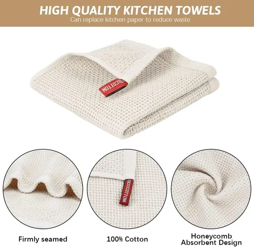 Miniatura 3 de Nialnant Paquete de 6 paños de cocina, suaves y absorbentes, de secado rápido, para secar platos, trapos de limpieza, 12 x 12 pulgadas Multicolor