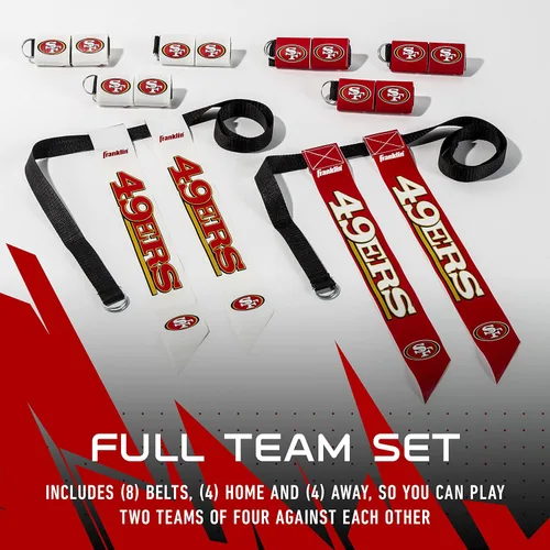 Miniatura 3 de Franklin Sports NFL - Conjuntos de fútbol con bandera del equipo de la NFL, cinturones + banderas, para niños + adultos, se adapta a cintura