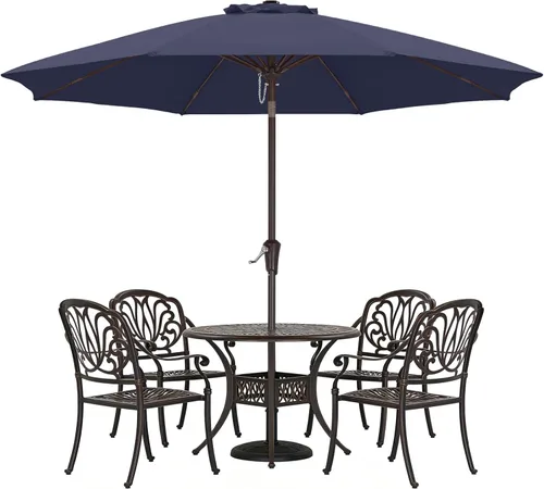 Miniatura 29 de ABCCANOPY Sombrilla de patio al aire libre de 7.5 pies, sombrilla de mesa con protección UV con manivela para una fácil instalación, adecuada