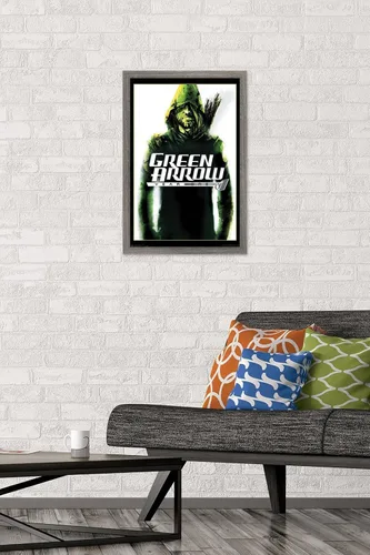 Miniatura 2 de Trends International DC Comics - Póster de pared con diseño de flecha verde, año uno, 14.725 x 22.375 pulgadas, versión enmarcada de madera