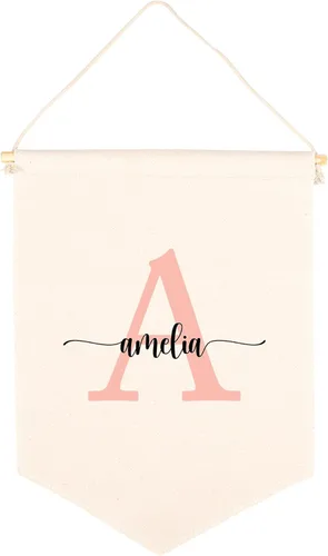 Miniatura 36 de Andaz Press Cartel de lienzo colgante – Tapiz de alfabeto y animales para colgar en la pared para bebé niña y niño, decoración de pared de guardería