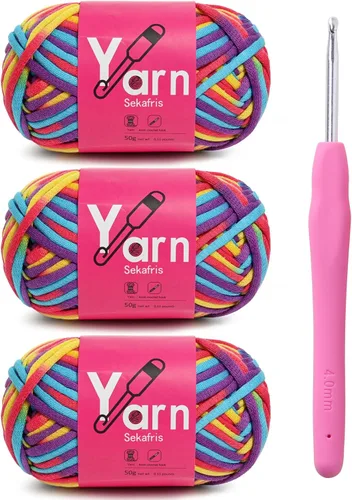 Miniatura 28 de Hilo de Crochet con Hilo de Algodón para Crochet – Hilos de Crochet Tejido para Principiantes con Puntadas Fáciles de Ver – Hilo para Crochet