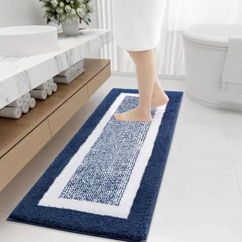 Miniatura 56 de OLANLY Alfombras de baño 24x16, tapete de baño de microfibra extra suave y absorbente, antideslizante, lavable a máquina, alfombra de baño esponjosa