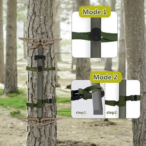 Miniatura 5 de Correas de repuesto para palos de escalada de caza, soporte de árbol resistente, correas de palo de escalada para fijar la mayoría de plataformas