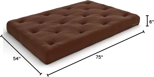 Miniatura 2 de Nirvana Futons Colchón de futón completo cómodo de 6 pulgadas, caramelo de microfibra - Fabricado en Estados Unidos Fudge de microfibra