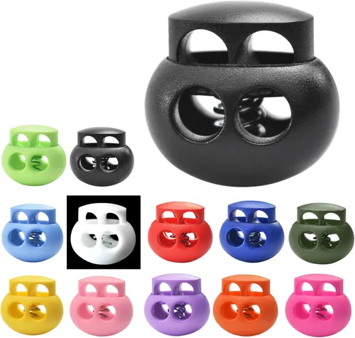 30 piezas de colores surtidos de cerradura de cordón de resorte de plástico para reemplazo de cordón, cierres elásticos de cordones de zapatos,