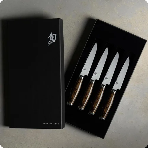Miniatura 2 de Shun Premier - Juego de cuchillos para carne, 4 piezas, cuchillos de 5 pulgadas, juego de cuchillos japoneses hechos a mano, núcleo VG-MAX
