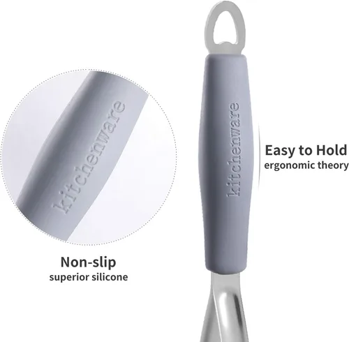 Miniatura 5 de Joyoldelf Triturador de papas de acero inoxidable resistente, herramienta de cocina integrada profesional y triturador de alimentos con mango de Gris