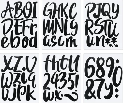 Miniatura 21 de Outus 576 piezas de 8 hojas de calcomanías autoadhesivas de vinilo, letras del alfabeto, números, buzones, calcomanías para decoración de aula