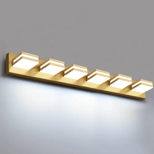 Miniatura 9 de IZORRO Luces LED modernas para baño (8 luces, regulables), iluminación de pared acrílica blanca mate, luces de tocador para baño sobre espejo, 6000