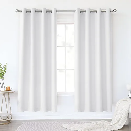 Miniatura 41 de KEQIAOSUOCAI Cortinas rosa bebé de 63 pulgadas para habitación de niñas - Con aislamiento térmico que oscurece la habitación, cortinas de ventana
