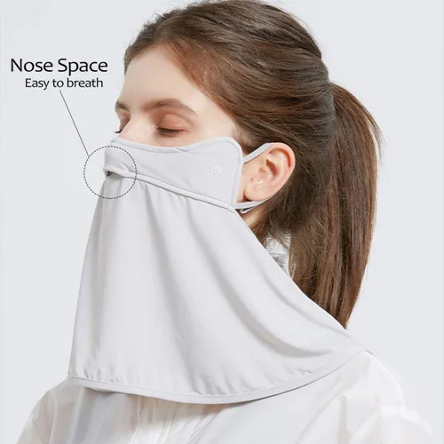 Miniatura 3 de WRELS UPF 50+ Unisex Cubrecara Transpirable y Refrescante con Protección UV para el Sol, con Elástico para las Orejas, Bufanda para el Cuello